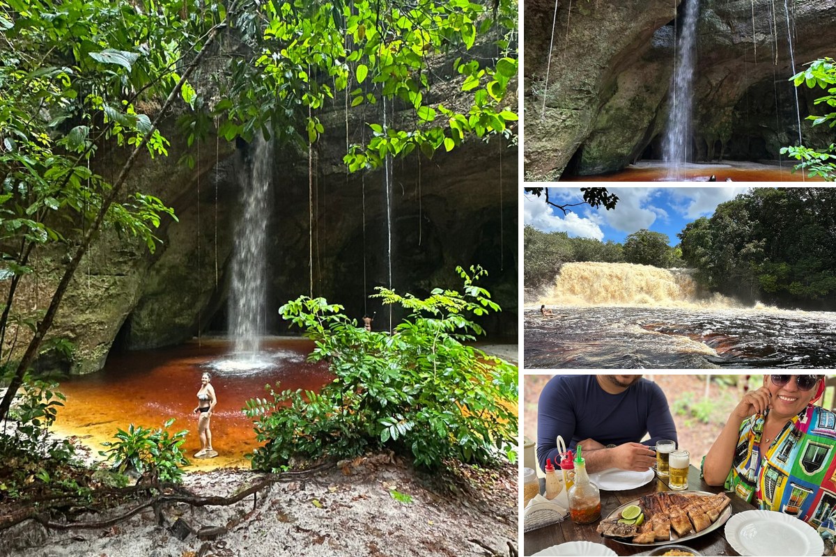 Fotos tiras durante a Rota das Grutas e Cachoeiras